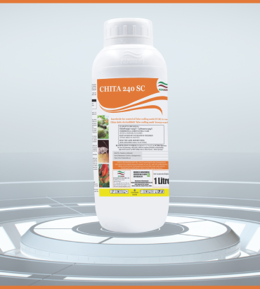Chita 240SC-01 | Kenagro East Africa White bottle labeled CHITA 240 SC with an orange design, upright on a circular display pedestal